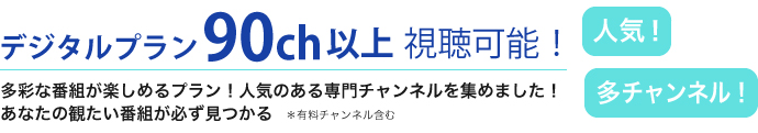 デジタルプラン90ch以上視聴可能！